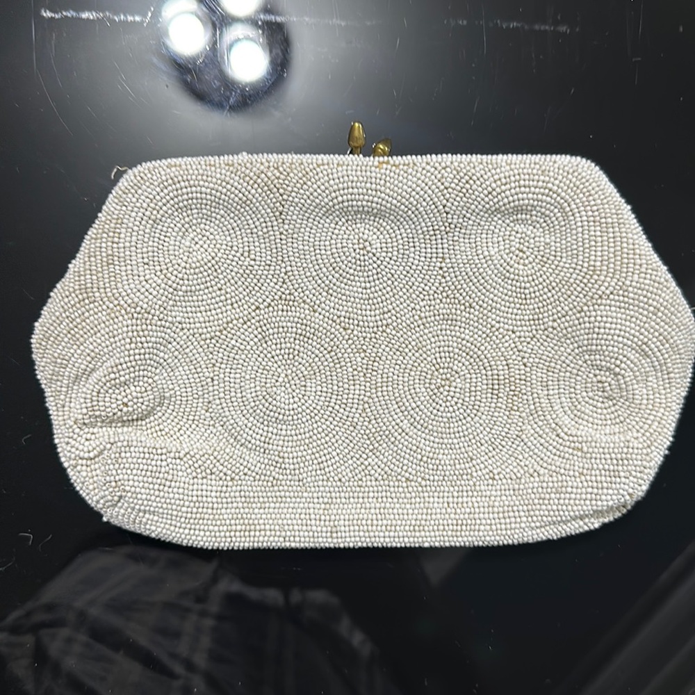 White Beaded Bag